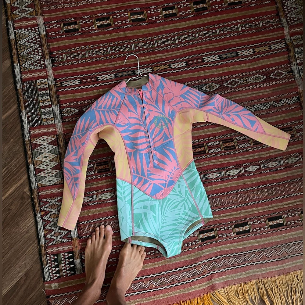 Billabong Kids Tropical Rashguard - Pink, Yellow, Mint